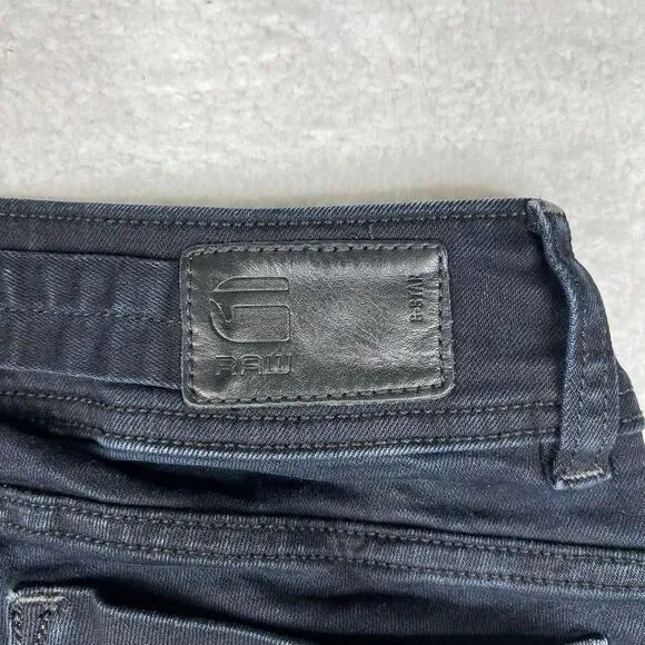 G Star Raw Jeans‎ Womens 28x30 Dark Blue Wash Midge Saddle Mid Straight Denim - Picture 8 of 16